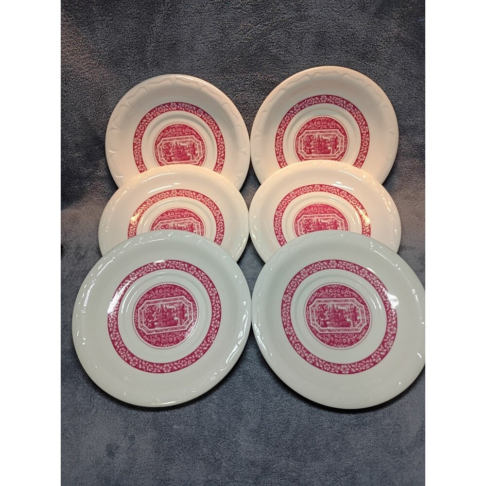 Vintage German Porcelain Saucers (3),Heinrich For Rudesheimer Kaffee, 6.5”